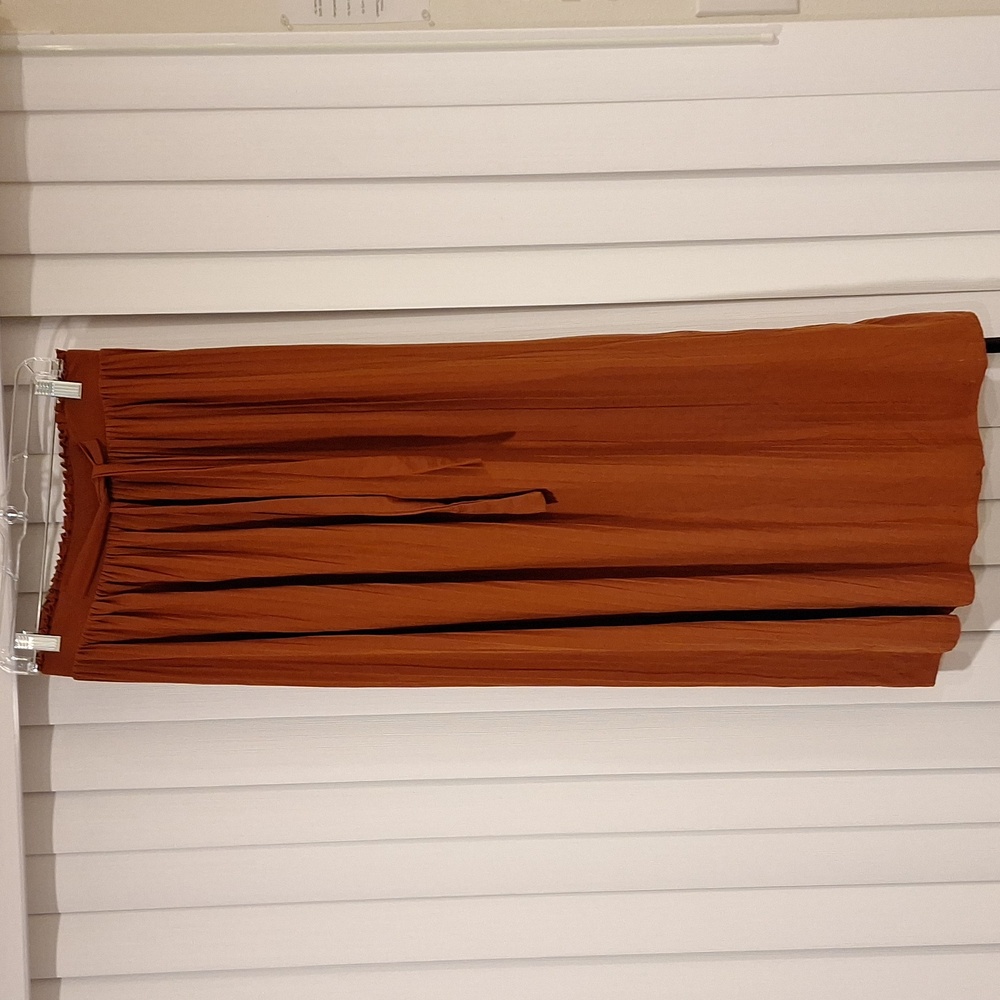 Orange floor length skirt